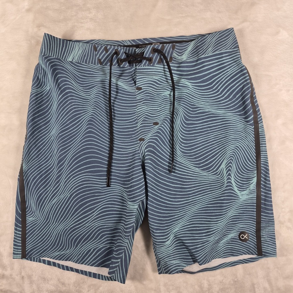 Outerknown Apex Board Shorts Men's 30 Blue Hybrid Surf Swim Trunks Pool Beach